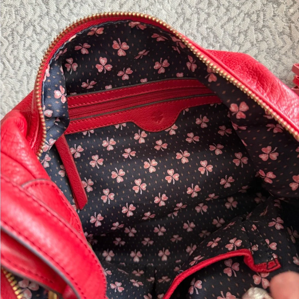 Lucky Brand Y2K Vintage Red Leather Slouchy Hobo Bag
